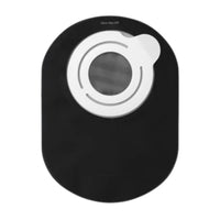 front view of coloplast sensura mio black flex 2 piece closed pouch