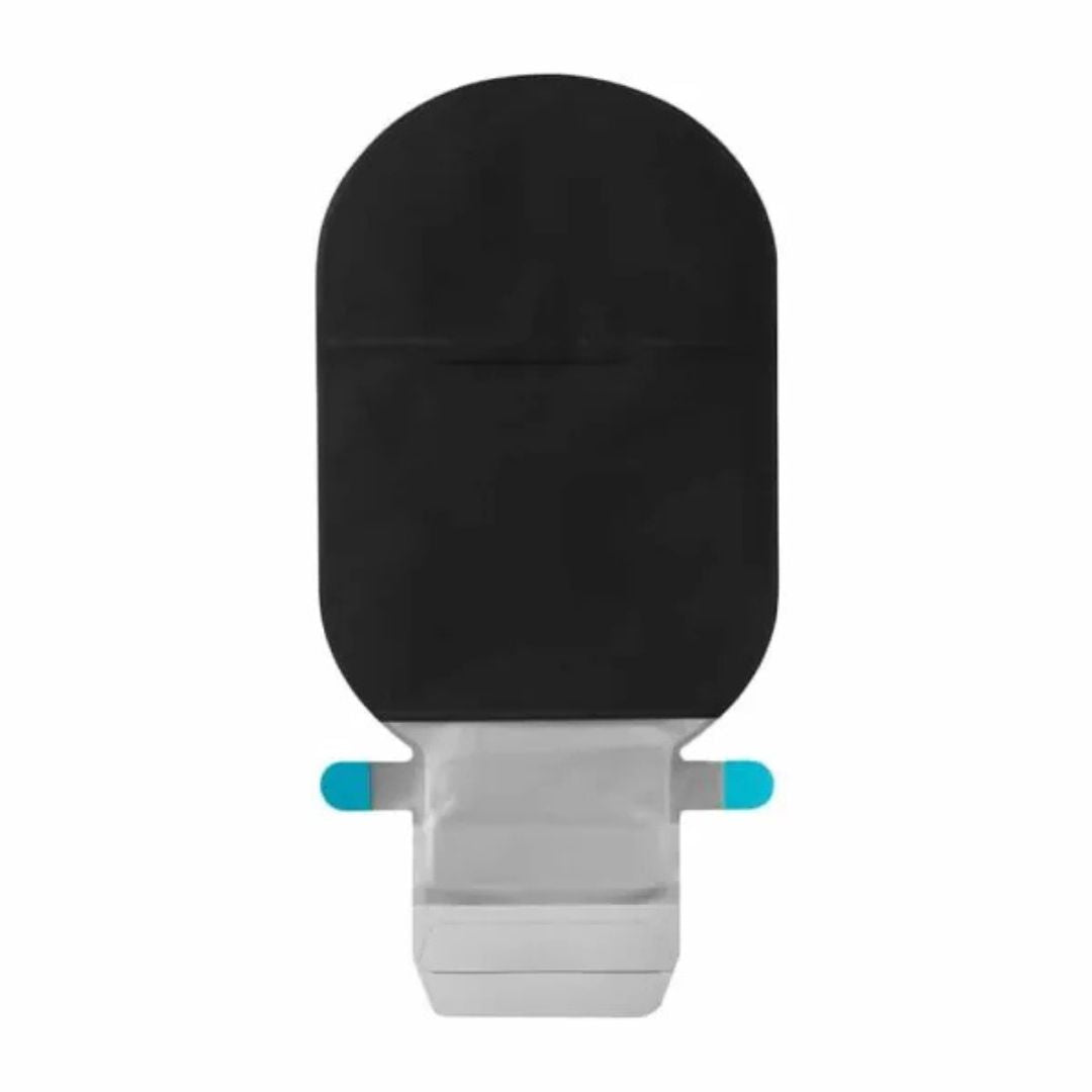 Coloplast SenSura Mio Black One Piece Drainable Pouch, Midi, with Filter, Flat/Non Convex Barrier, Cut to Fit. back view
