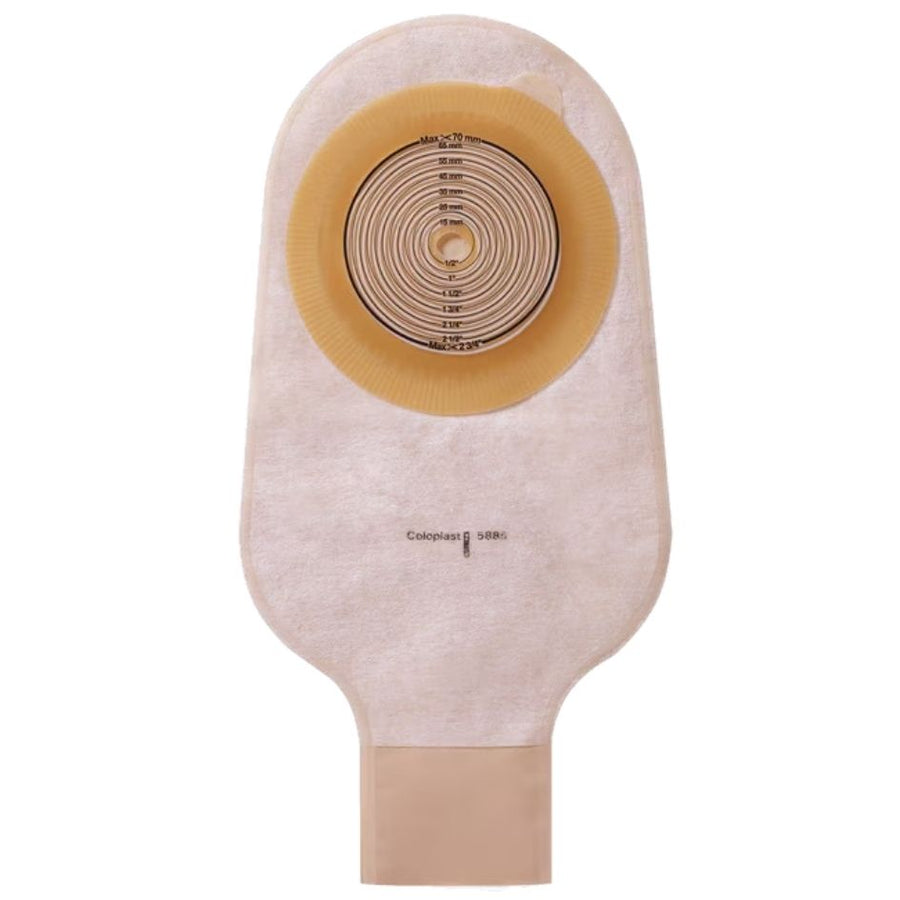 Coloplast Assura One Piece Drainable Pouch with Easiclose, Opaque or Transparent, Midi or Maxi, with Filter, Convex Light, Presized or Cut to Fit (10/Box)