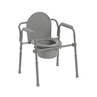 commode folding steel frame front view