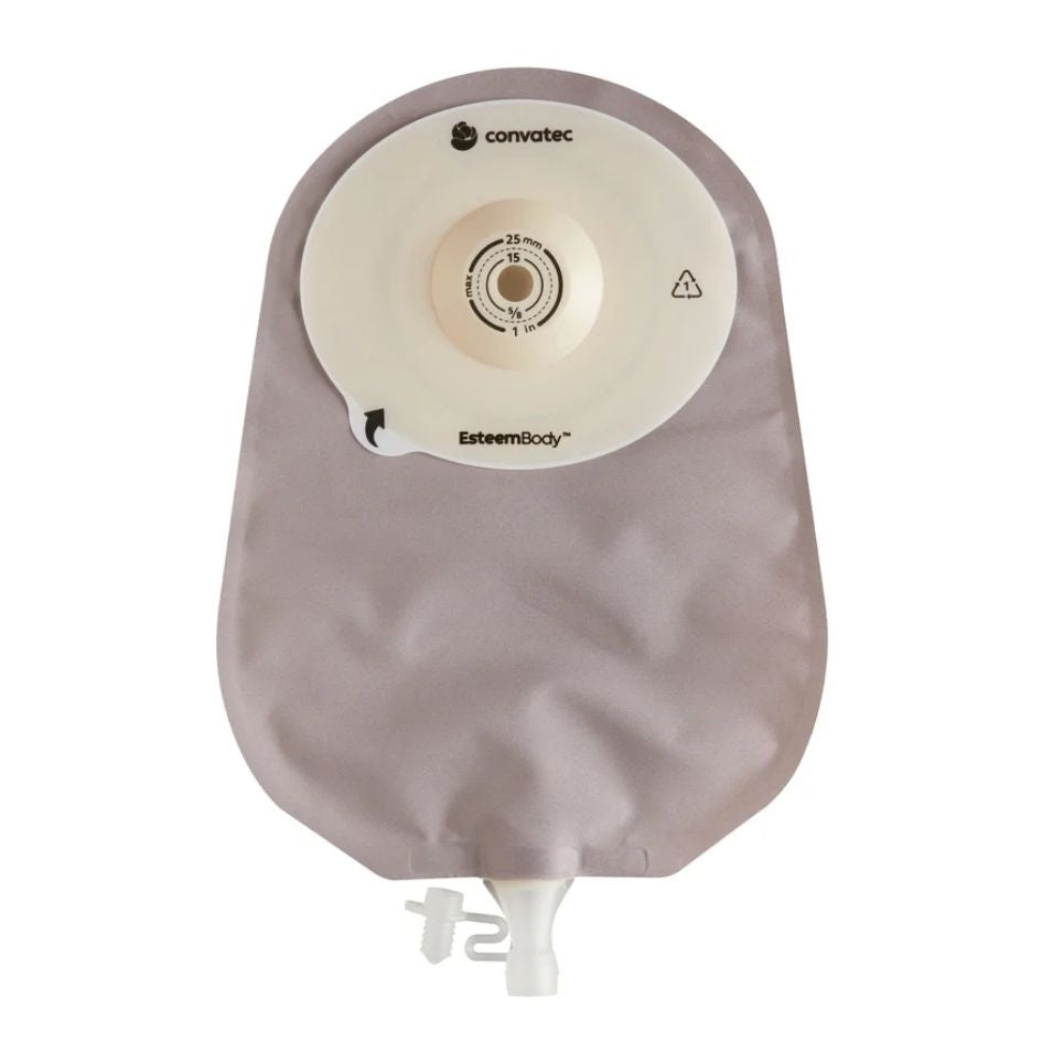 Convatec Esteem Body One Piece Soft Convex Urostomy Pouch, Opaque, Durahesive Skin Barrier, Cut to Fit (10/Box)