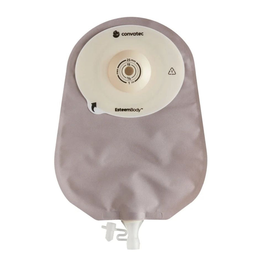 Convatec Esteem Body One Piece Soft Convex Urostomy Pouch, Opaque, Durahesive Skin Barrier, Cut to Fit (10/Box)