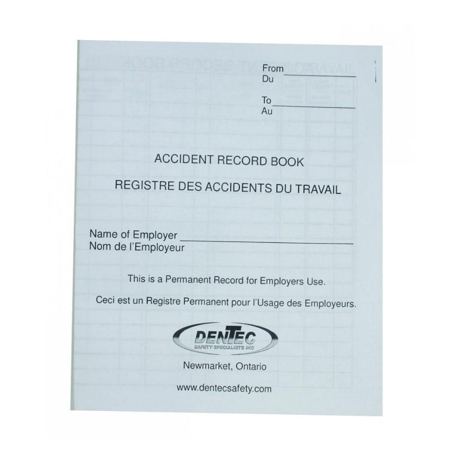 front cover of the accident record book by Dentec
