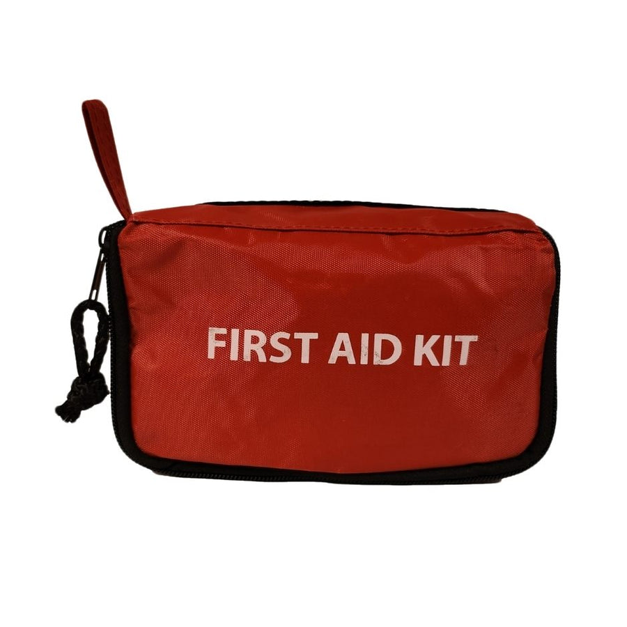 BC basic red first aid kit soft pack by Dentec on a white background
