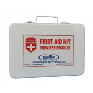 BC Level 1 First aid kit in metal case by Dentec on a white background