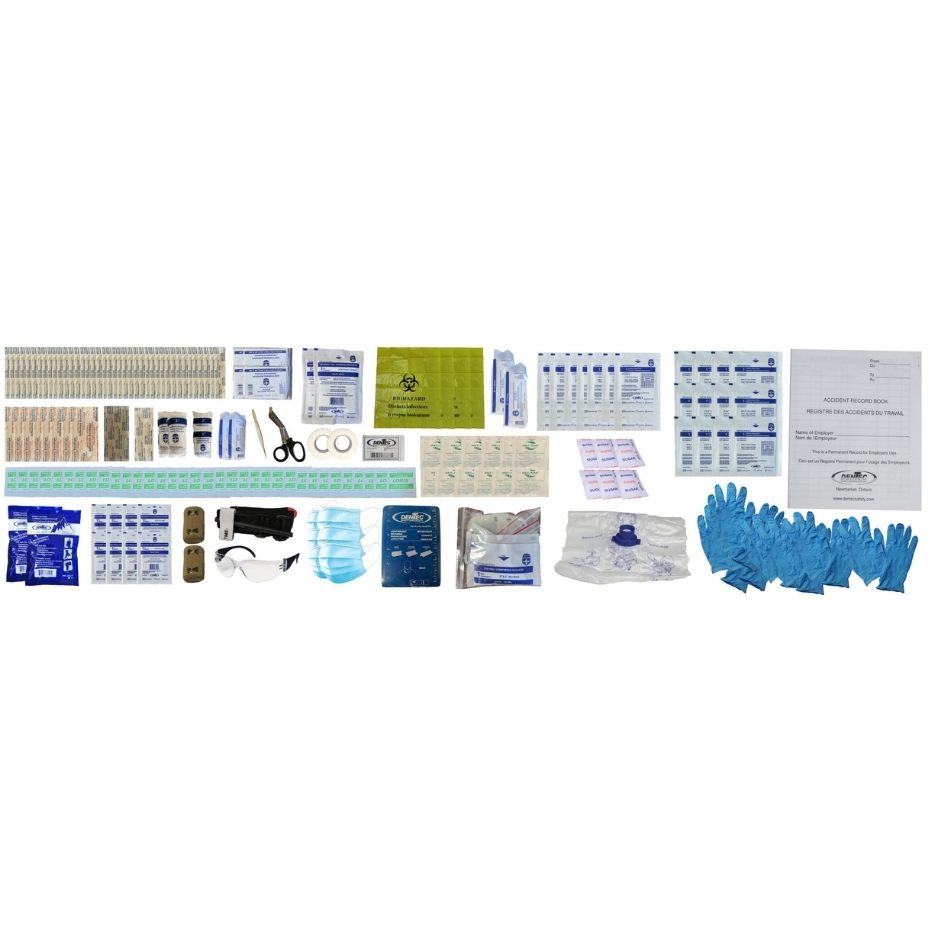 Content inside the BCCSA first aid kit level 3 by Dentec.