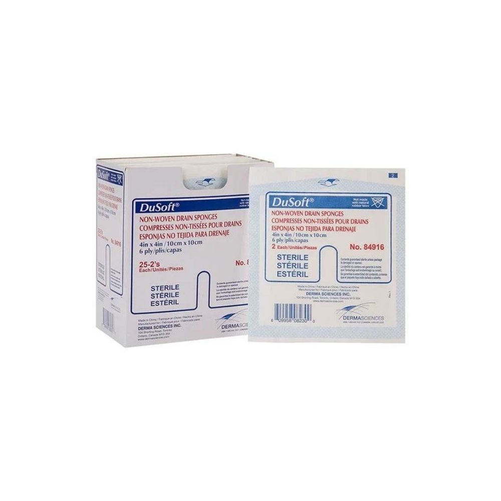 derma sciences dusoft nonwoven drain trach sponges sterile