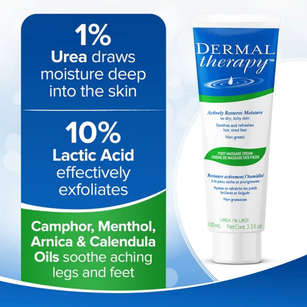dermal therapy foot massage cream 2 details front view