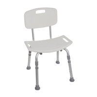 drive bath shower chair deluxe aluminum with back front view