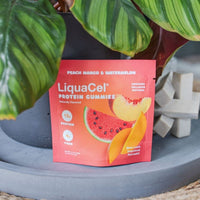 LiquaCel protien gummies displayed