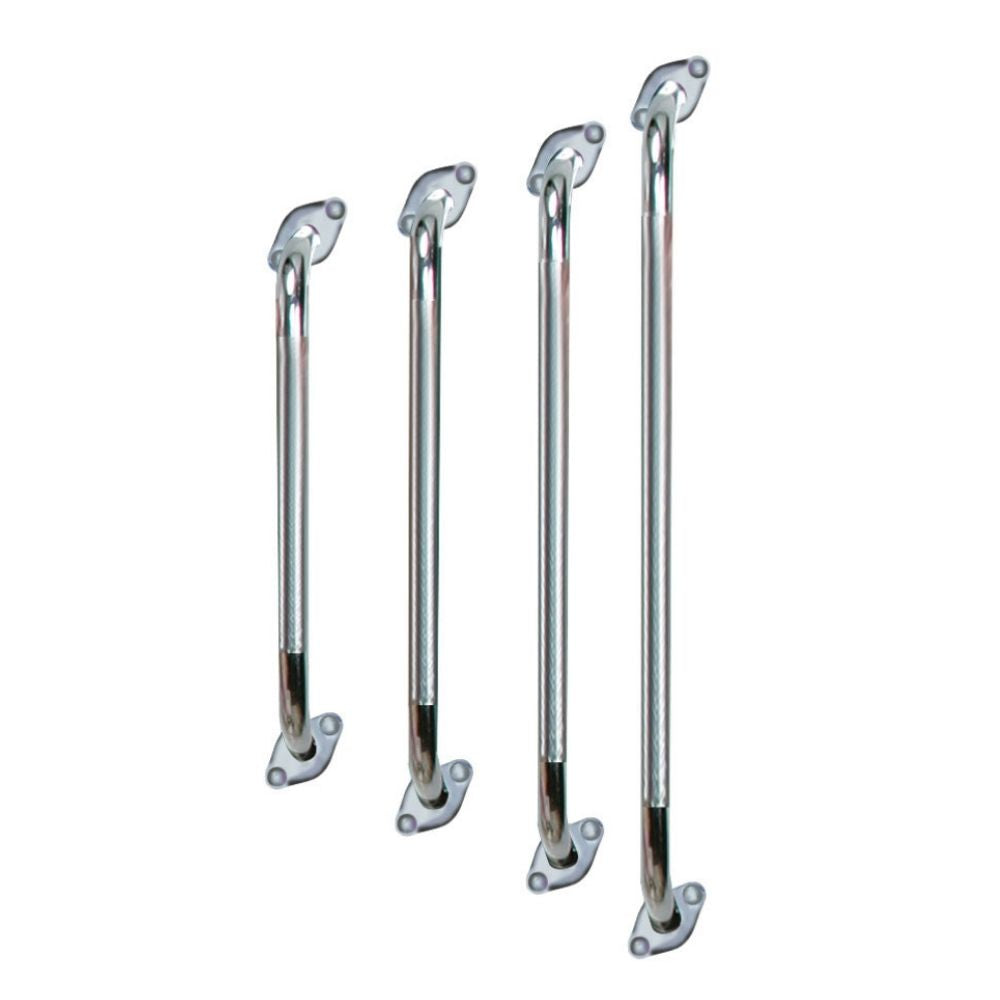 grab bar chrome knurled with rotating flange front view