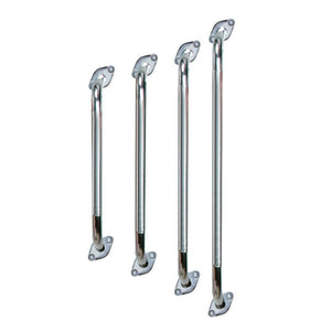 grab bar chrome knurled with rotating flange front view