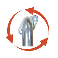 grab bar chrome knurled with rotating flange close view