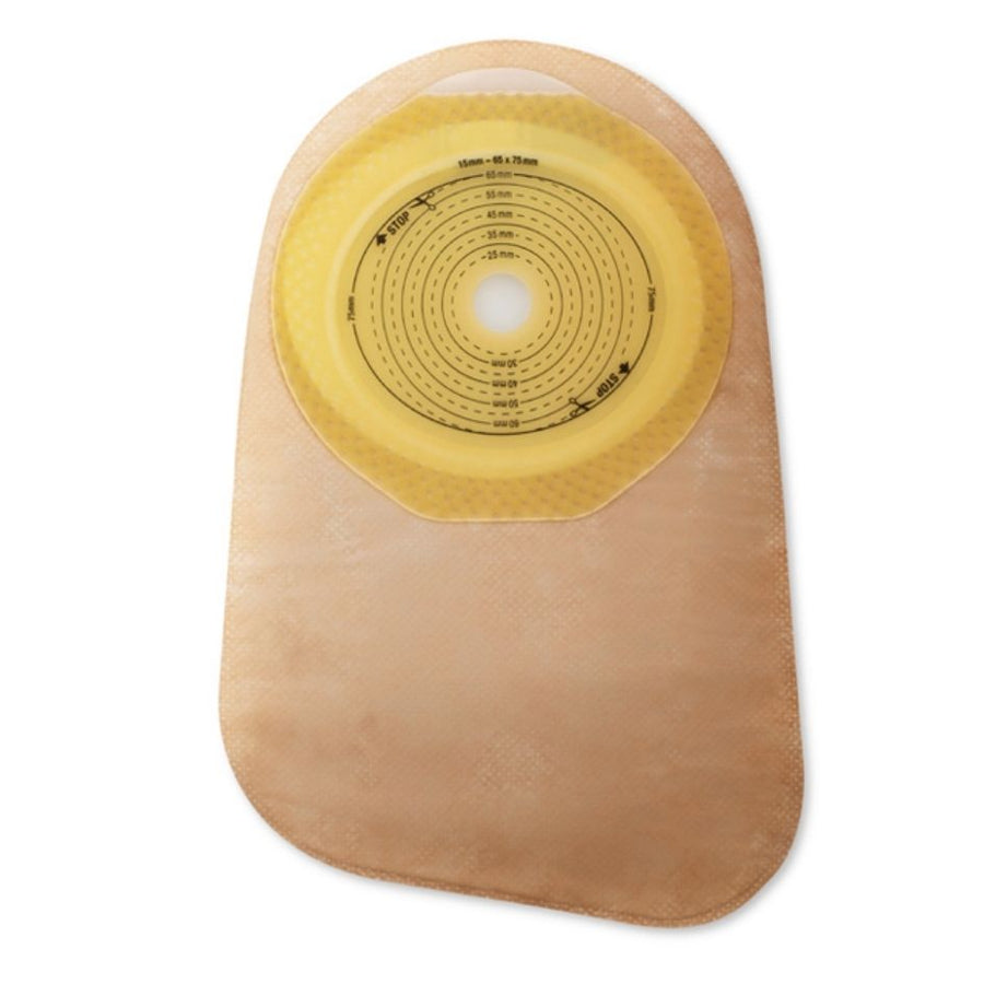 Hollister Premier One Piece Closed Ostomy Pouch, with Filter, Transparent or Beige, Flat SoftFlex Barrier, Presized or Cut to Fit (30/Box)