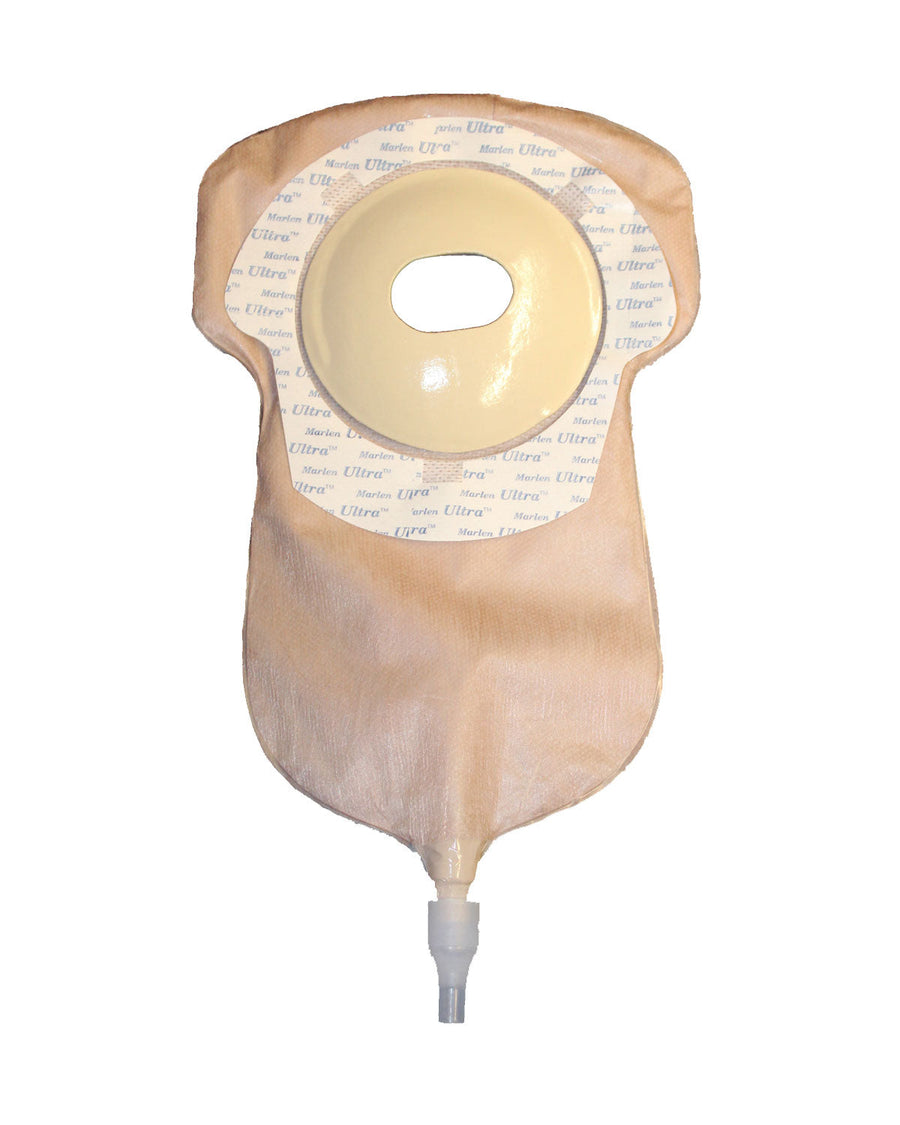 Marlen Ultra Extra One Piece Urostomy Pouch Snap-Lok Pouch Closure, Transparent, Convex or Flat, Skin Shield Barrier with Cut to fit or Presized Oval or Round options (10/Box)
