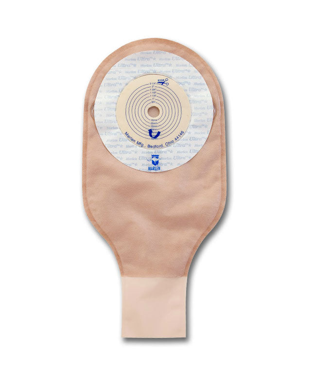 Marlen UltraLite One Piece Drainable Pouch with Snap-Lok, Transparent or Opaque, Flat, Shallow or Deep, Skin Shield or AquaTack Barriers with Cut to Fit or Presized options (10/Box)