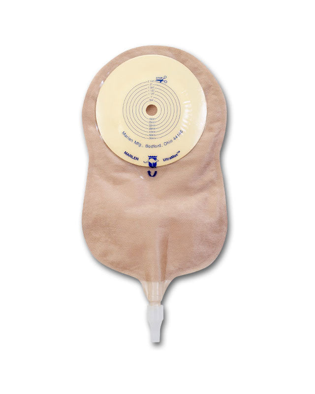 Marlen UltraMax One Piece Urostomy Pouch, Transparent, Flat or Shallow Convexity, AquaTack Skin Barrier with Cut to Fit or Presized options (5/Box)