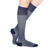 medi-kher-rejuva-compression-sock-15-20-mmhg-herringbone-marine-unisex-1-side-view
