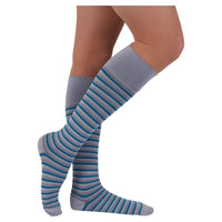 medi-kstr1-rejuva-compression-sock-15-20-mmhg-high-knee-unisex-stripe-grey-teal-1-side-view