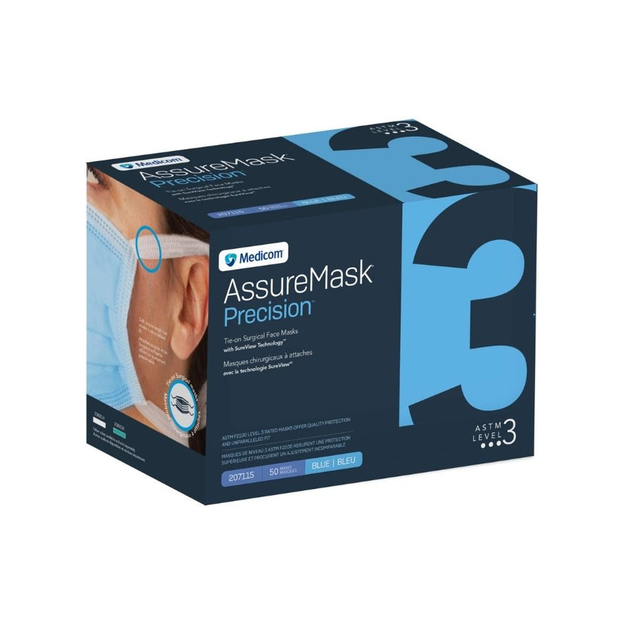 Photo of box of the Medicom Assure Surgical Mask Level 3