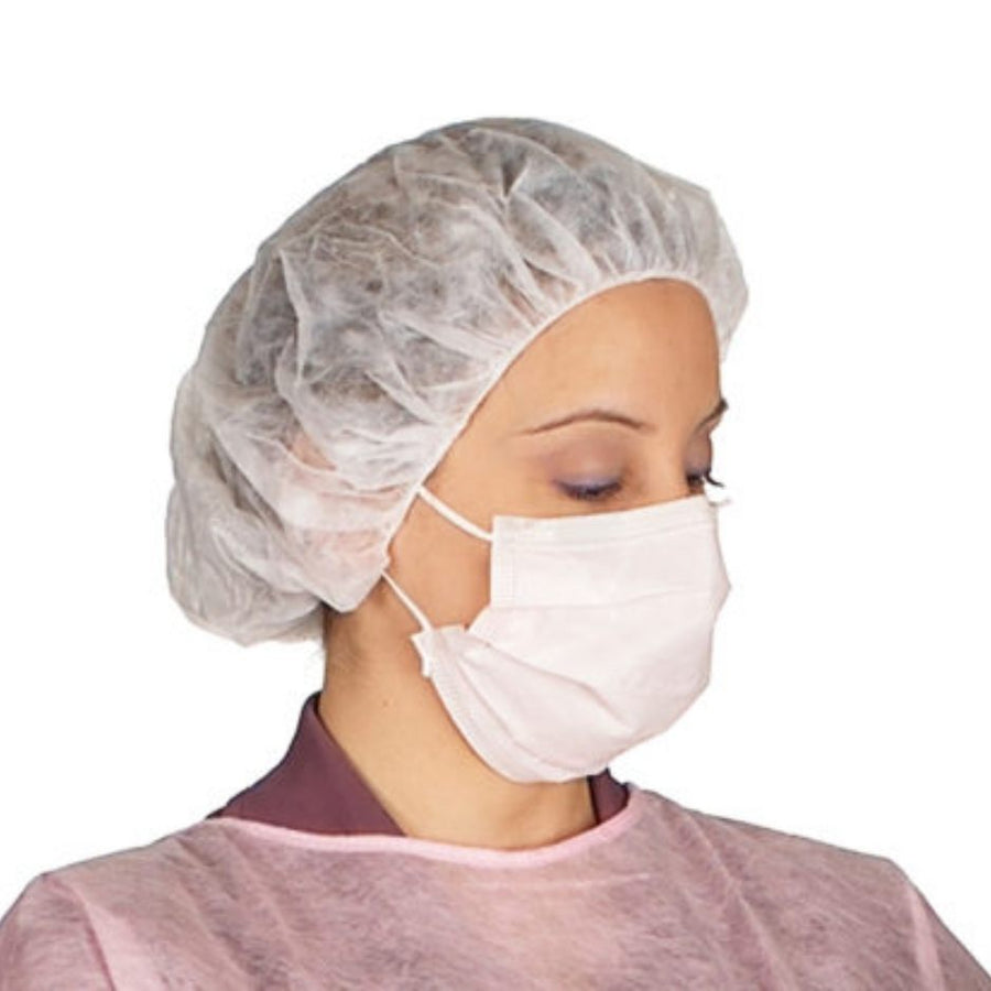 Women wearing the Medicom SafeBasics Bouffant Cap with a mask