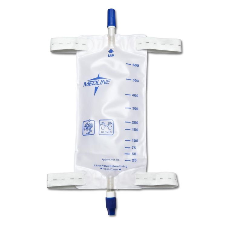 Medline Leg Bag Kit with Twist Drain, Leg Straps and Extension Tubing 20oz (1 Each)