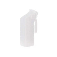 medline male urinal with lid 1000ml translucent plastic front view