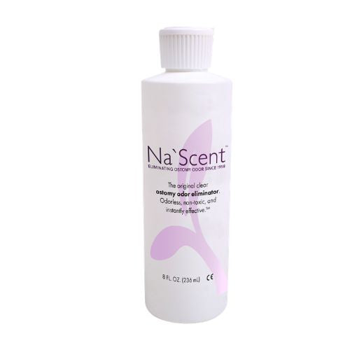 8oz bottle of na'scent ostomy pouch deodorant 