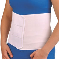 model wearing the orth active abdominal surgical binder with 3 panel
