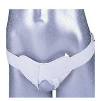 model wearing ortho active hernia support pads front view