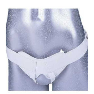 model wearing ortho active hernia support pads front view