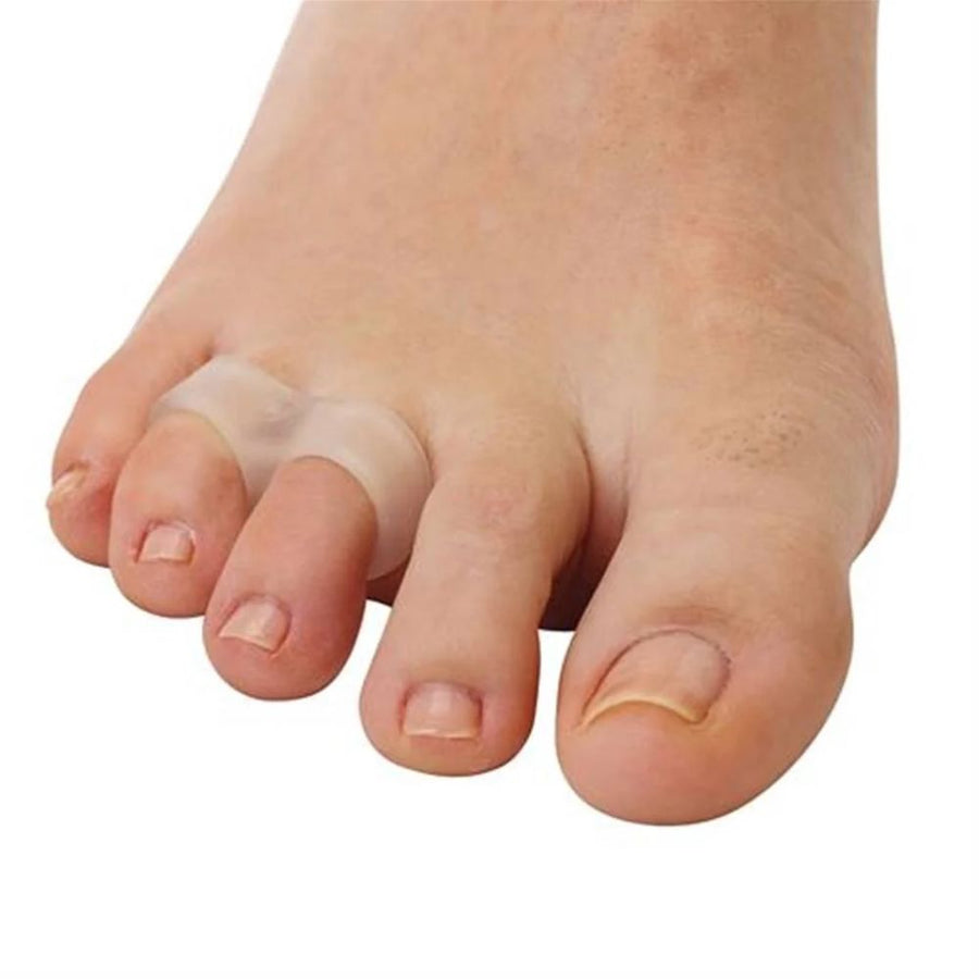 Close up photo of toe wearing the Pedifix Visco-Gel Little ToeBuddy