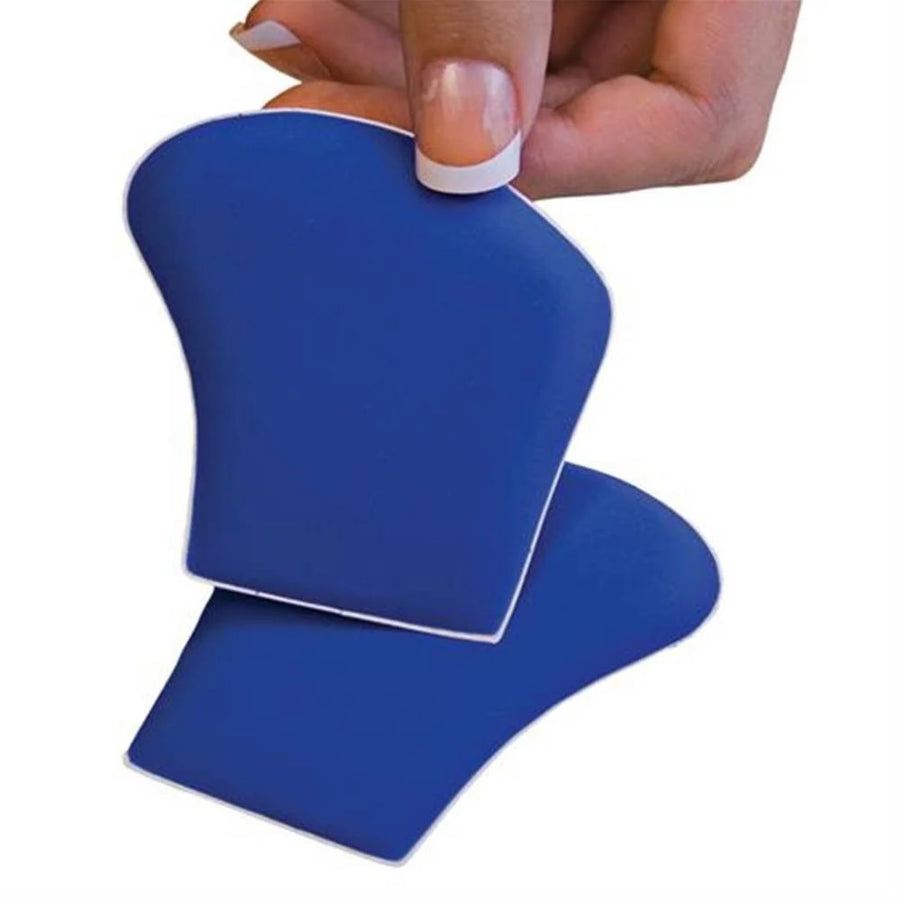 Finger holding one piece of the Pedifix Metatarsale Bar PolyPads