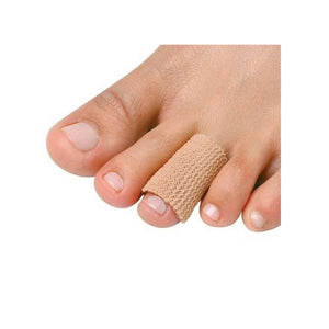 pedifix visco gel fabric covered toe tube 1 lifestyle front view