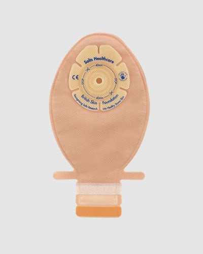 Salts Confidence Comfort One Piece Flat Pediatric Drainable Pouch, Beige, No Filter, Cut to Fit (30/Box)