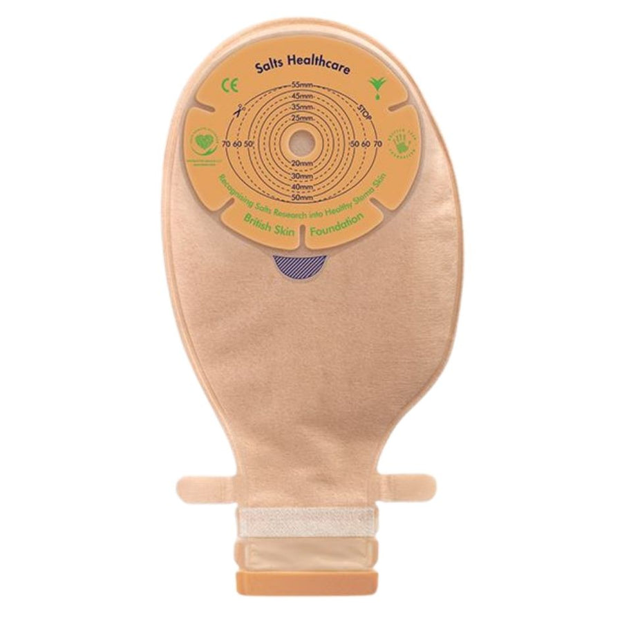 Salts Confidence Natural Advance Flat One Piece Drainable Pouch, Transparent or Beige, Pouch Size Options, with Cut to Fit or Presized options (10/Box)