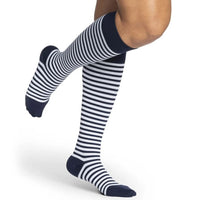 sigvaris-143-microfibre-shades-compression-sock-knee-high-15-20-mmhg-women-mariner-stripe-1-front-view