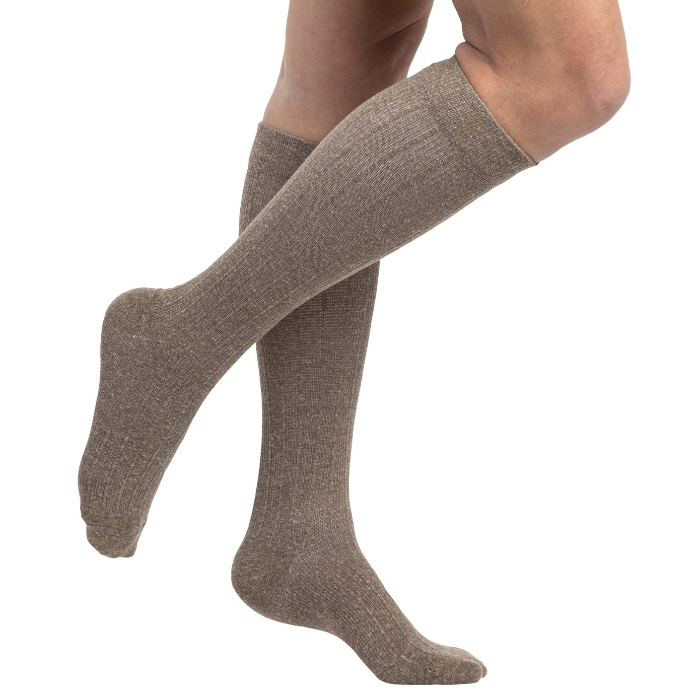 sigvaris-153-linen-compression-sock-15-20-mmhg-women-brown-1-side-view