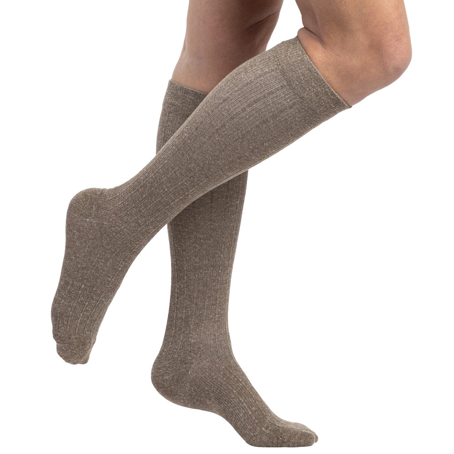 sigvaris-153-linen-compression-sock-15-20-mmhg-women-brown-1-side-view