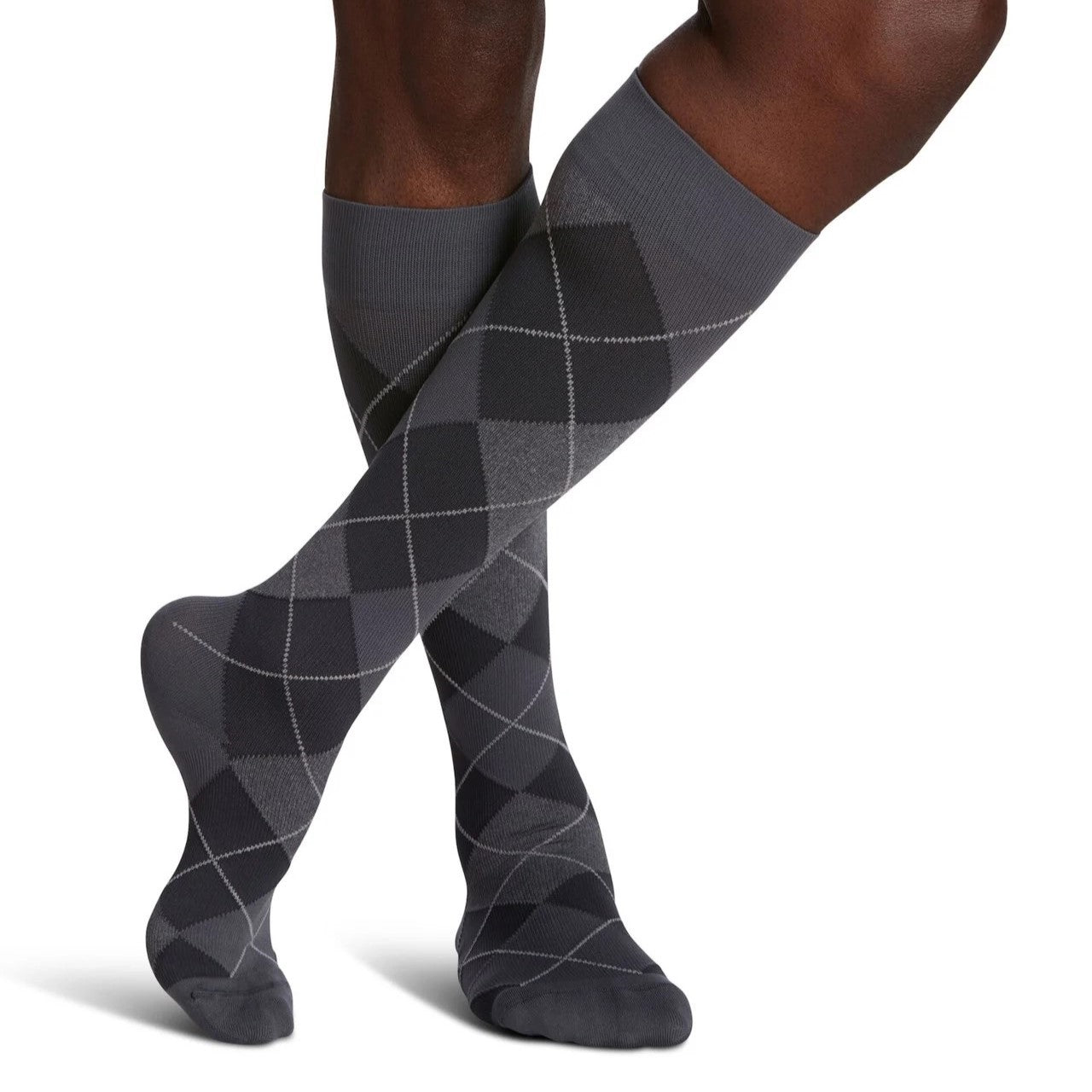 sigvaris-183-microfibre-shades-compression-sock-knee-high-15-20-mmhg-men-graphite-argyle-1-front-view