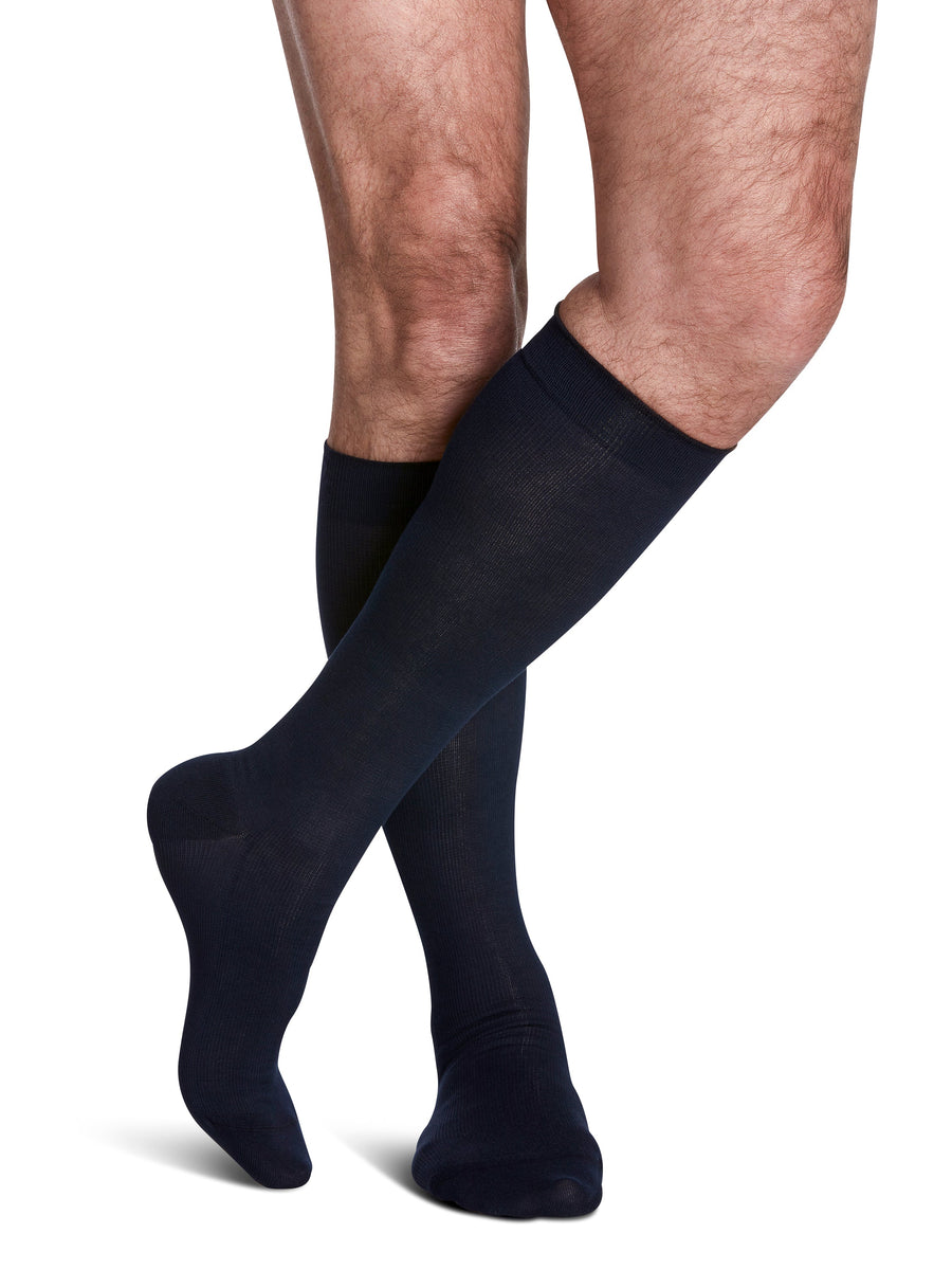 sigvaris-191-sea-island-cotton-compression-sock-15-20-mmhg-knee-high-navy-men-1-front