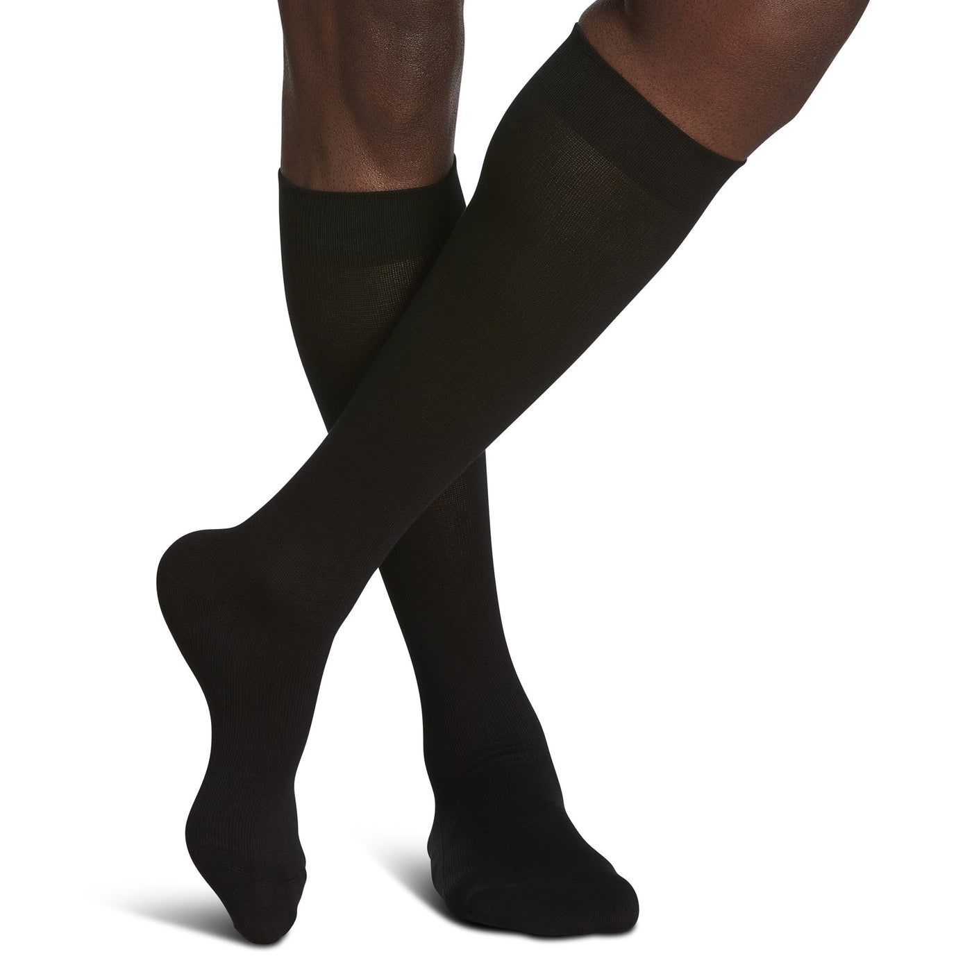 sigvaris-220-sea-island-cotton-compression-sock-20-30-mmhg-knee-high-black-men-1-front