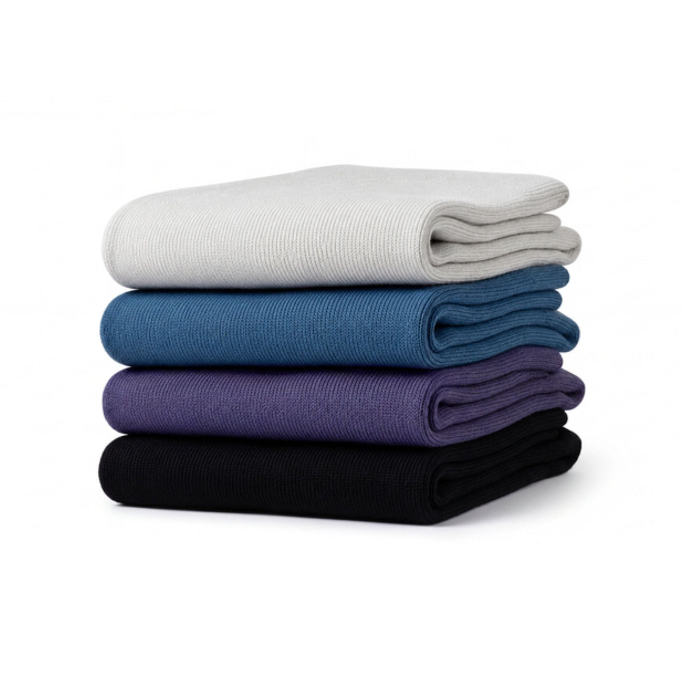 All four sigvaris bamboo compression sick, 262, are stacked on top of each other, folded, in each colour.