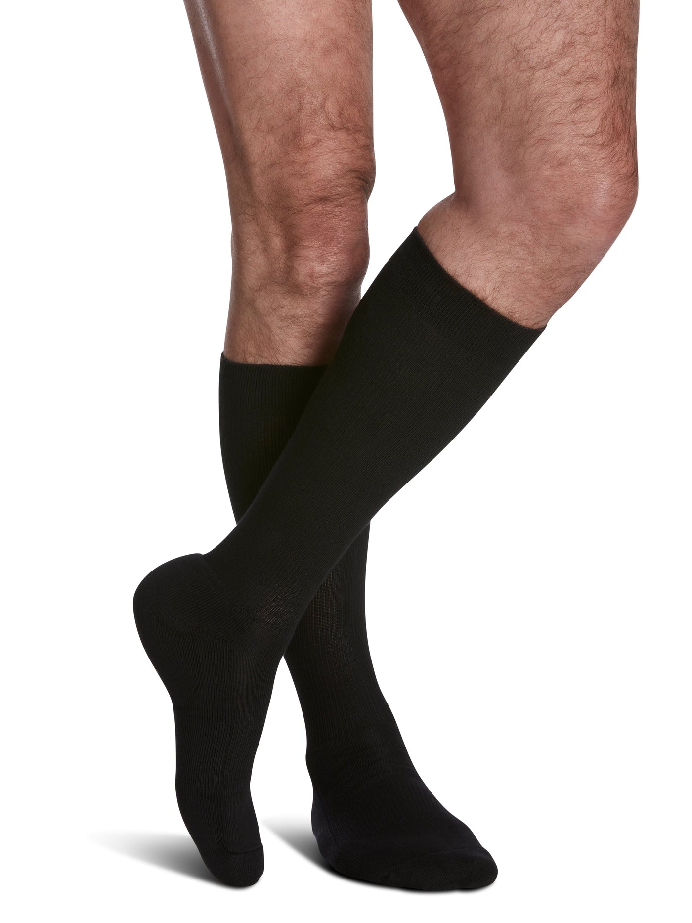 sigvaris-362-cushioned-cotton-compression-sock-knee-high-20-30-mmhg-men-black-1-front-view