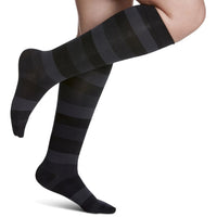 sigvaris-832-microfibre-patterns-compression-sock-knee-high-20-30-mmhg-women-onyx-stripe-1-side-view