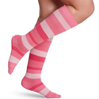 sigvaris-832-microfibre-patterns-compression-sock-knee-high-20-30-mmhg-women-pink-stripe-1-side-view