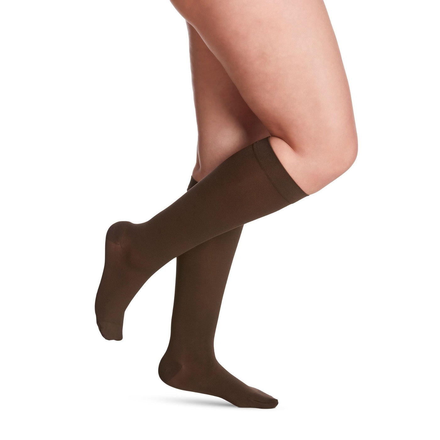 sigvaris-840-soft-opaque-knee-high-compression-sock-women-closed-toe-espresso-1-side