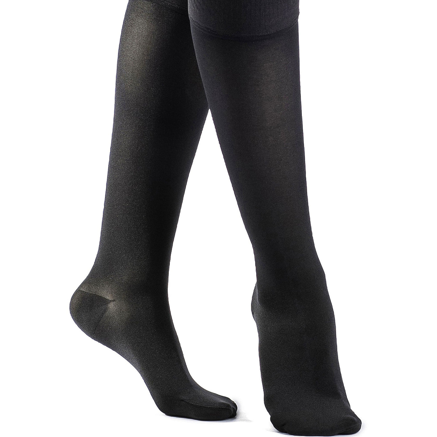 sigvaris-860-opaque-compression-sock-knee-high-women-black-closed-toe-1-front-view