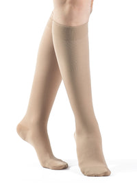 sigvaris-860-opaque-compression-sock-knee-high-women-honey-closed-toe-1-front-view