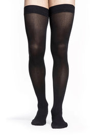 sigvaris-860-opaque-compression-sock-thigh-high-men-black-closed-toe-1-front-view
